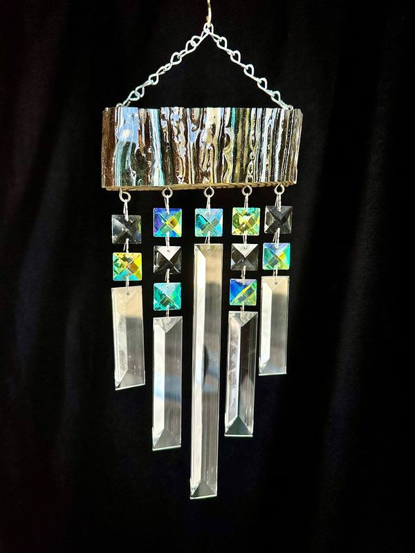 Art Deco Driftwood Sun-Catching Wind Chime 5