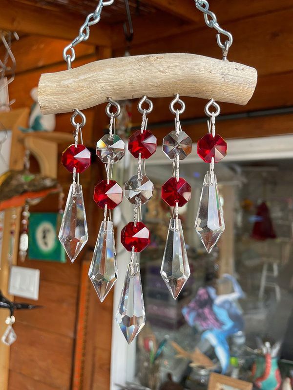 Natural Driftwood & Crystal Suncatcher Micro 5 Strand