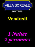 1 Nuitée - 2 personnes (Vendredi) 1 Nuitée - 2 personnes (Vendredi)