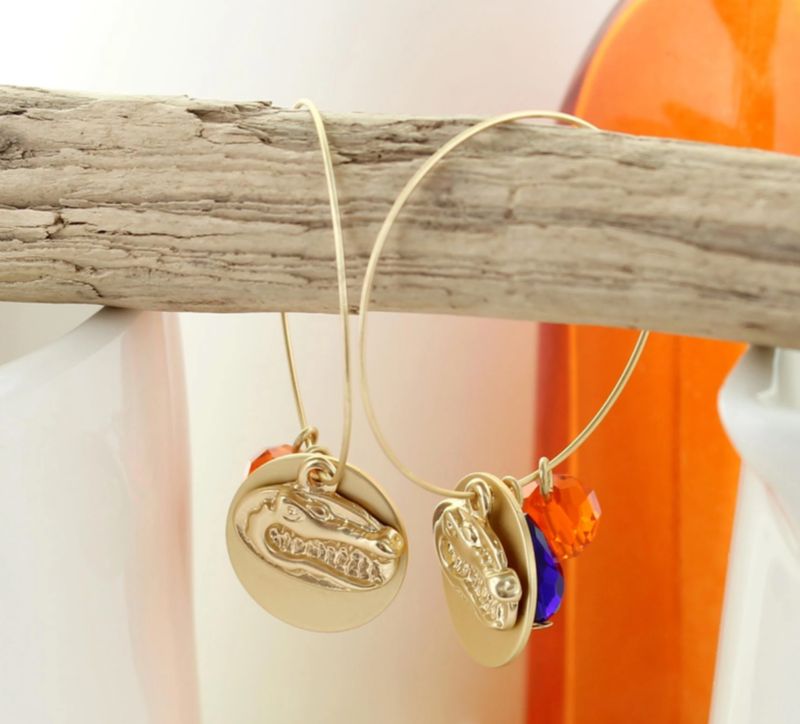 Florida Matte Gold Logo Hoop Earrings