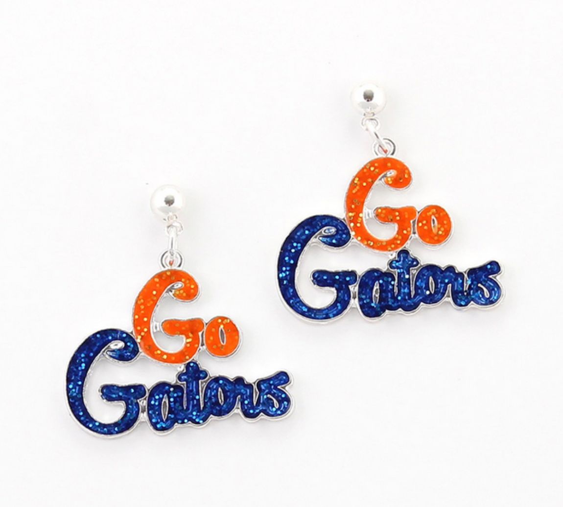 Go Gators Slogan Earrings