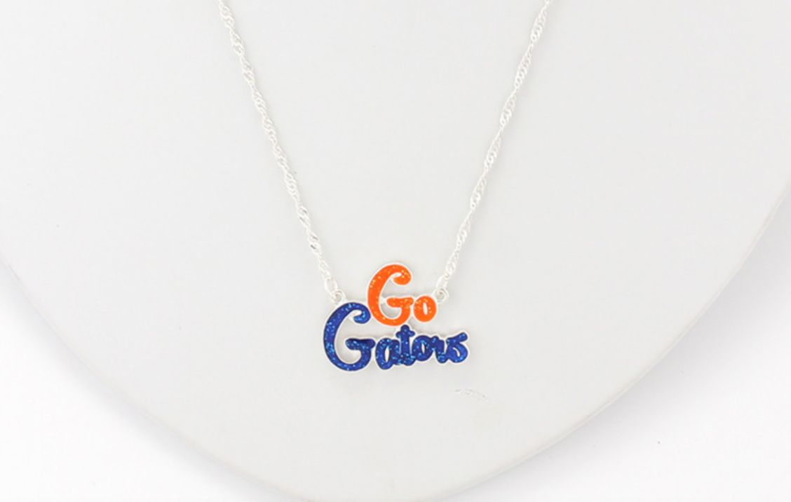 Go Gators Slogan Necklace