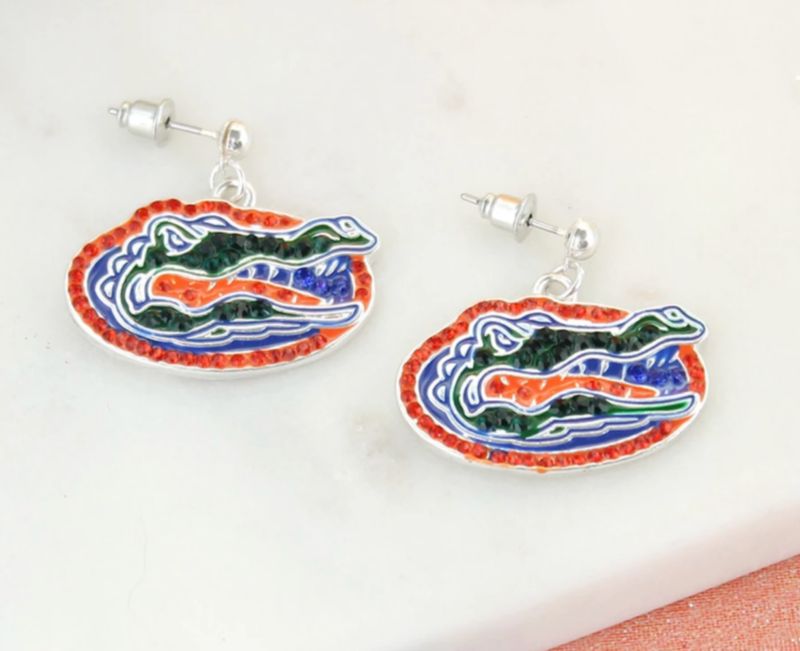 Florida Gator Crystal Logo Earrings
