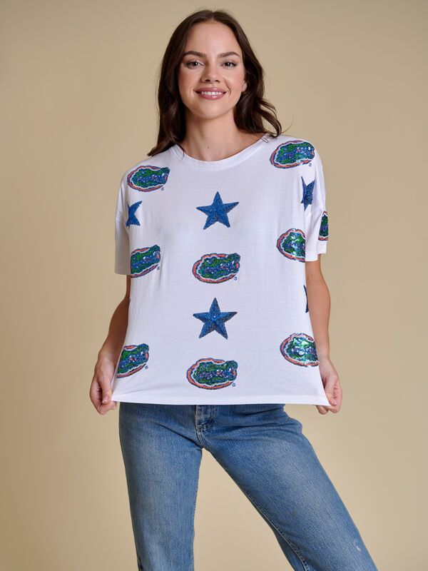 Gators Allover Sequin Boxy Tee