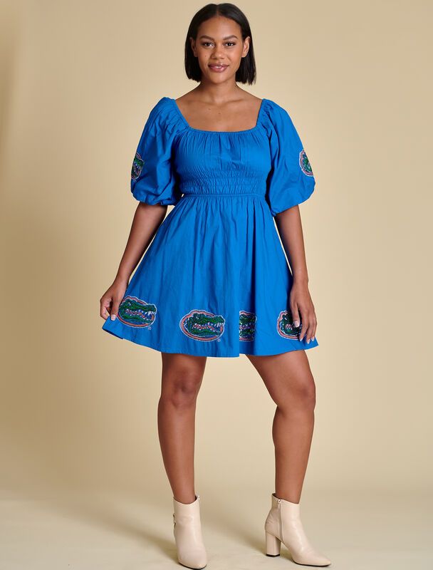 Gator Puff Sleeve Dress