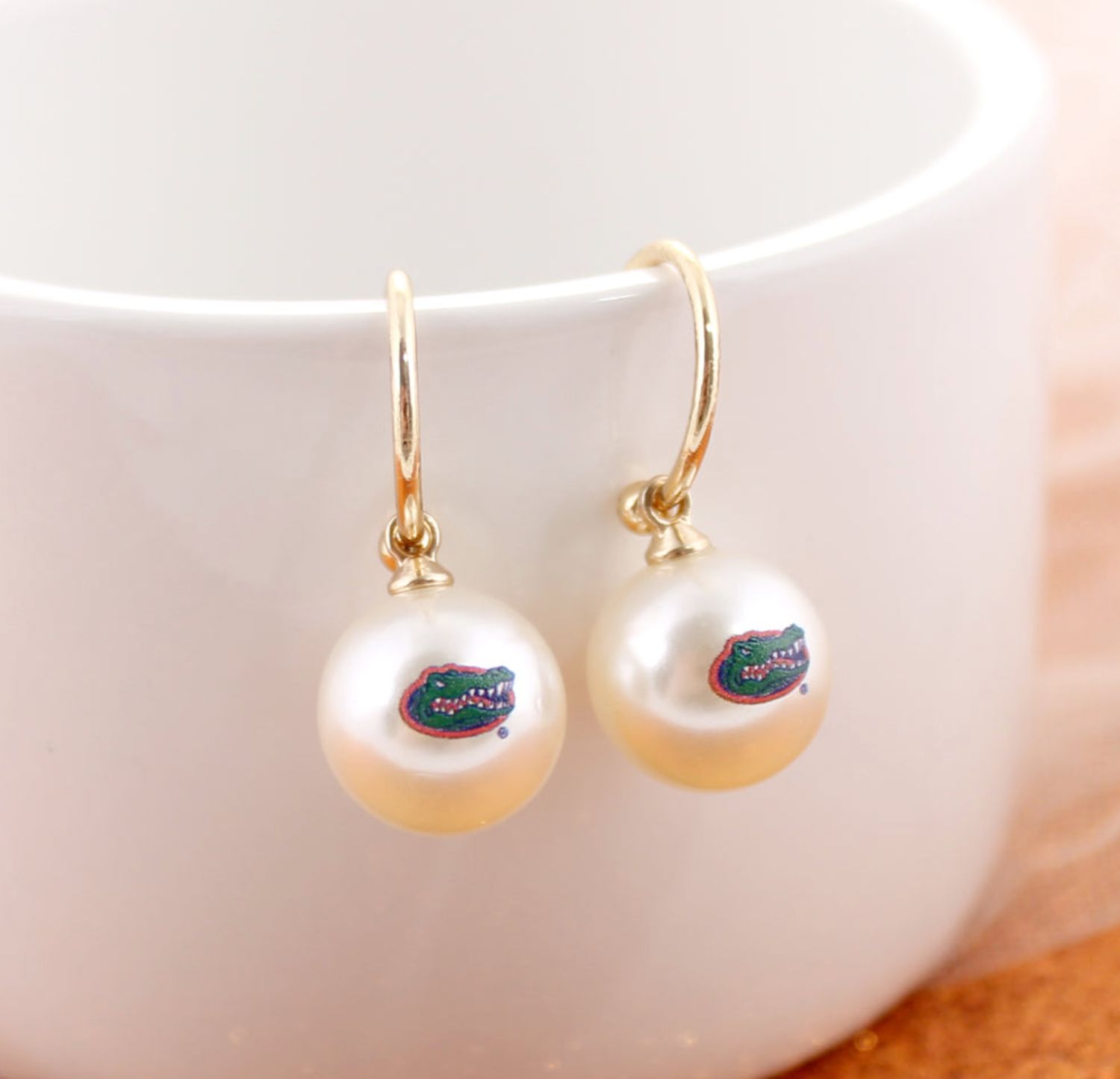 Florida Pearl Logo Hoop Earrings
