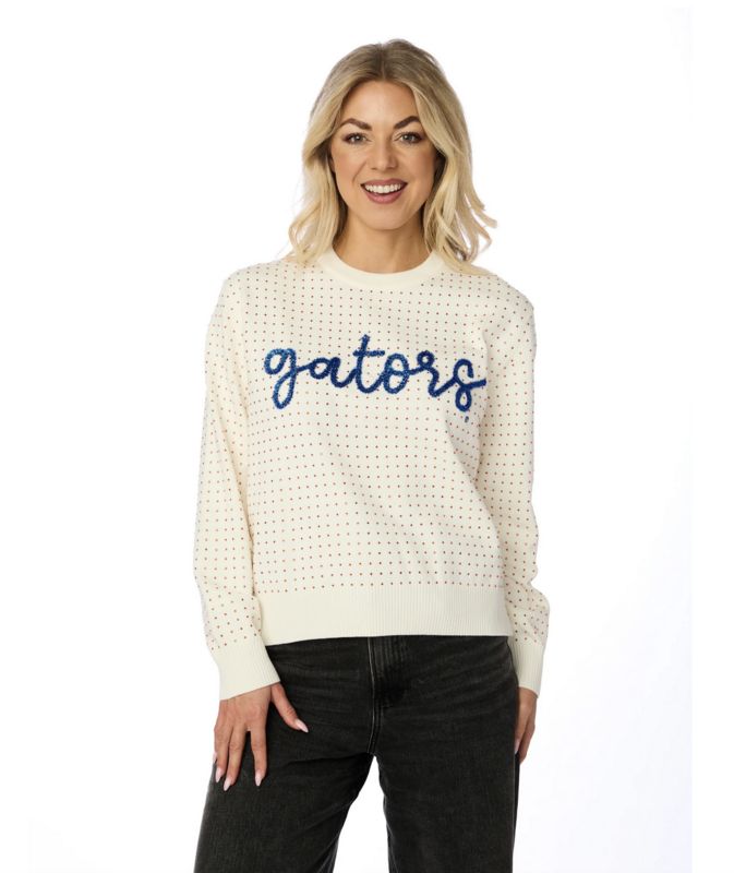 Gators Rhinestone + Glitter Script Sweater