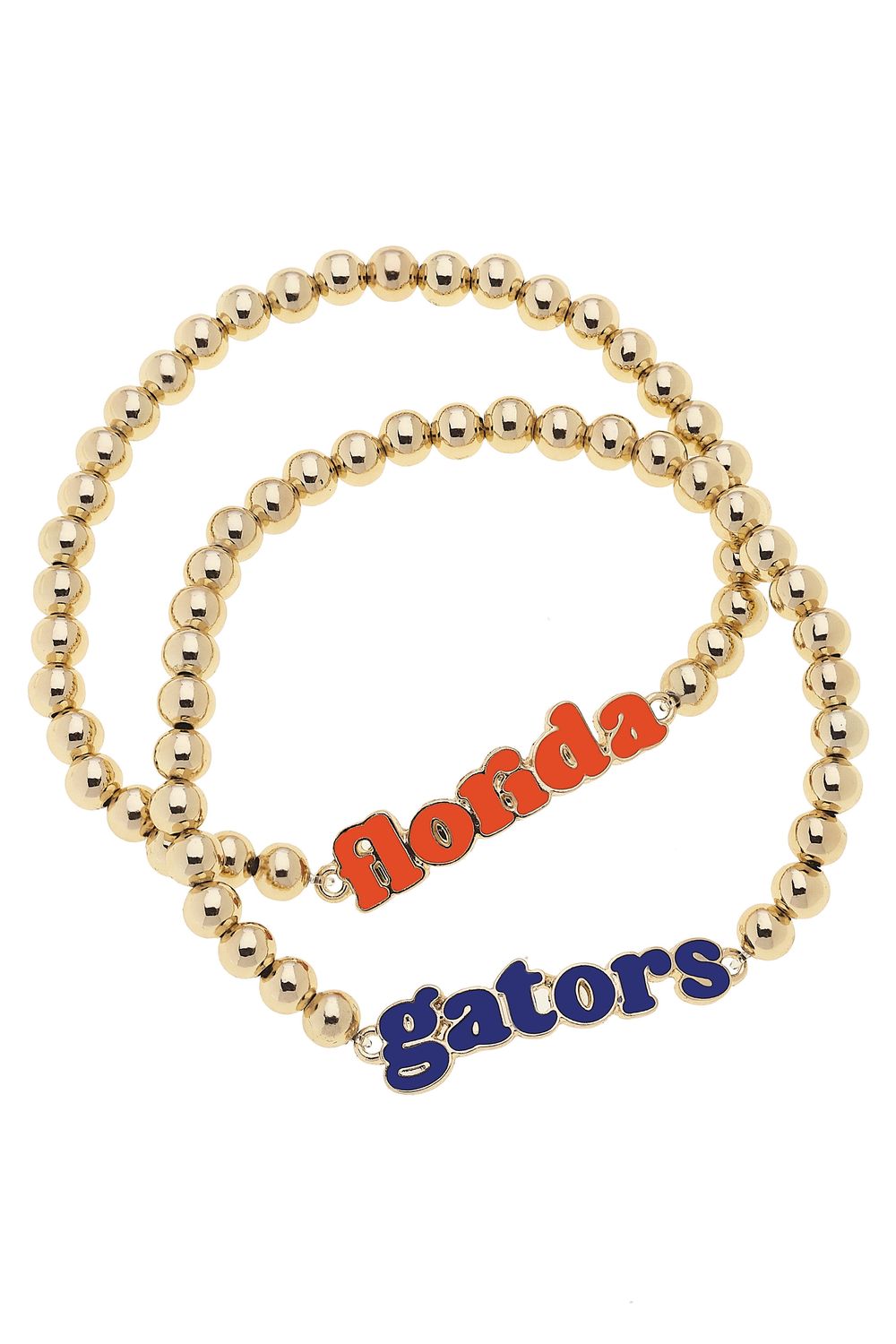 Florida Gators Slogan Ball Bead Bracelet (Set of 2)