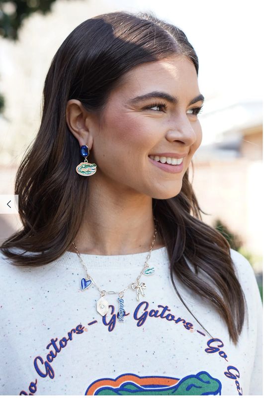 Florida Gators Rhinestone Enamel Logo Earrings