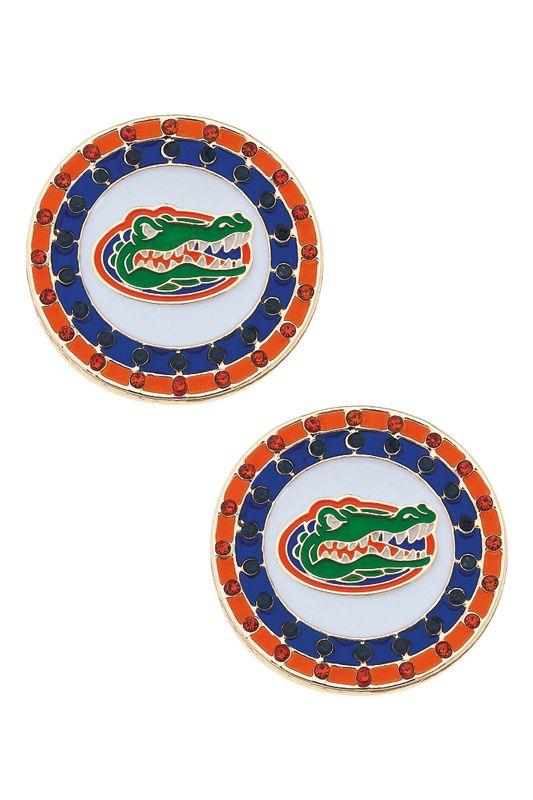 Florida Gators Pave Disc Stud Earrings