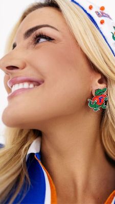 Vintage Albert Gator Logo Stud Earrings