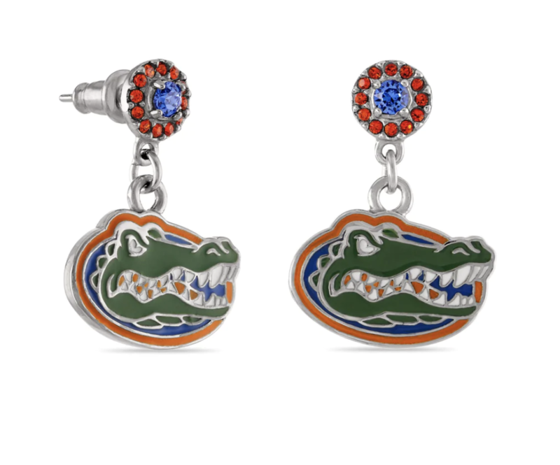 Florida Gator Crystal Drop Earrings