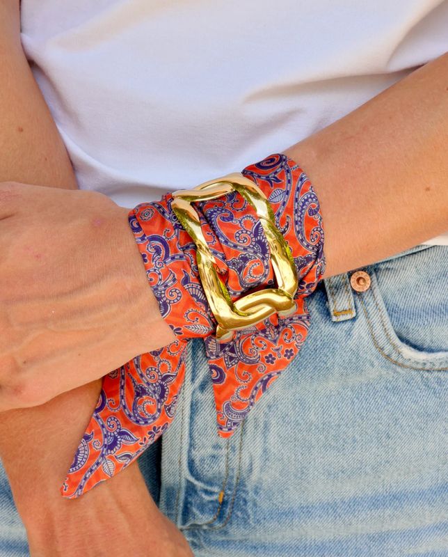 Serafina Scarf Bracelet Blue Orange
