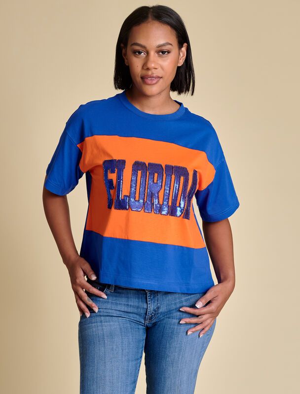 Florida Colorblock Sequin Tee