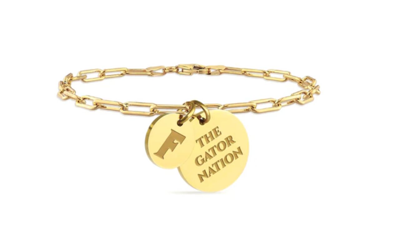 Florida Paperclip Chain Charm Bracelet