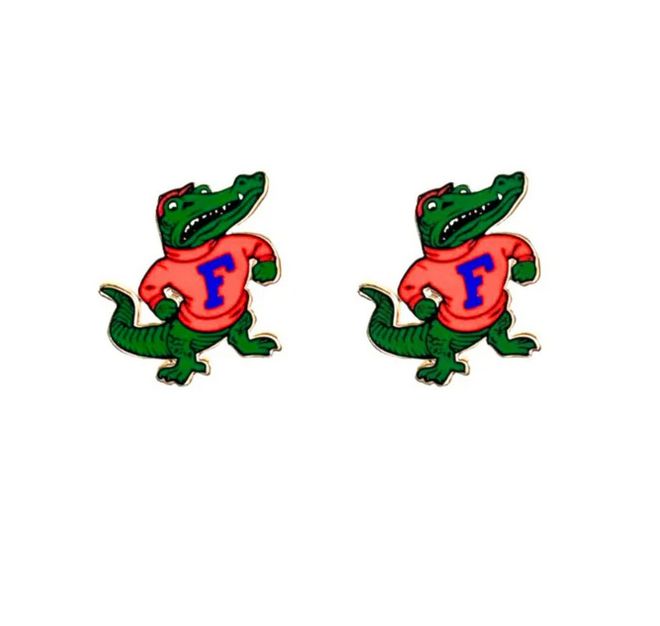 Vintage Albert Gator Logo Stud Earrings