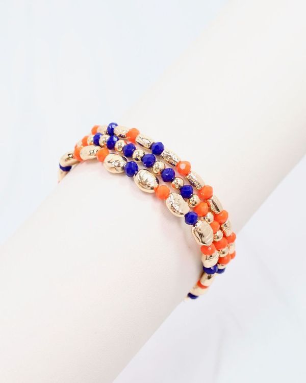 Gold Football Triple Bracelet