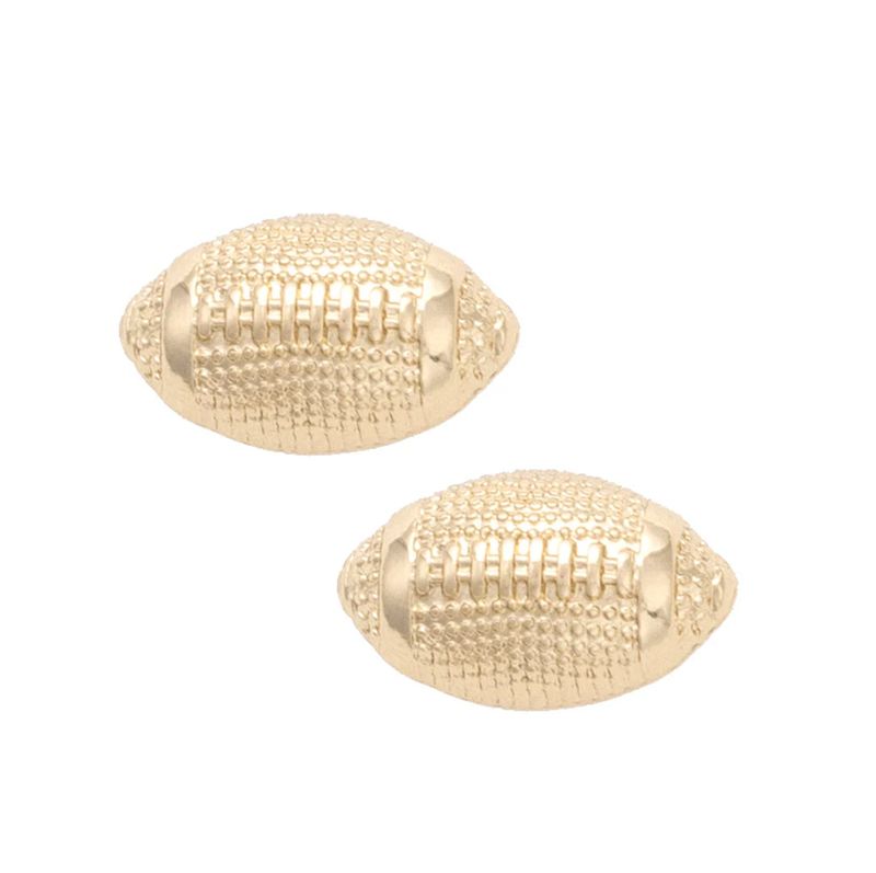 Football Stud Earrings in Shiny Gold