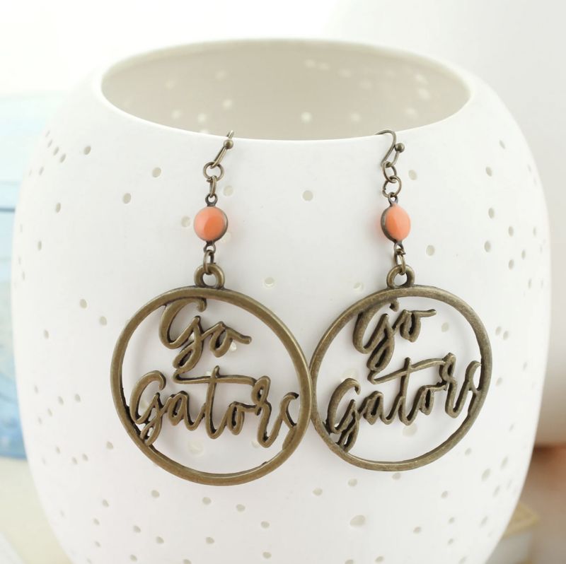 Florida Vintage Style Cutout Slogan Earrings