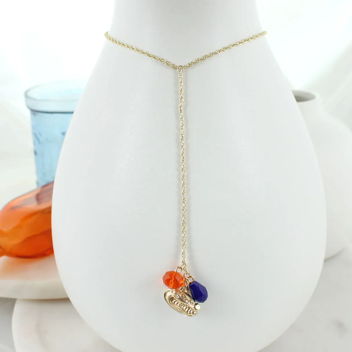 Florida Matte Gold Logo Y-Necklace