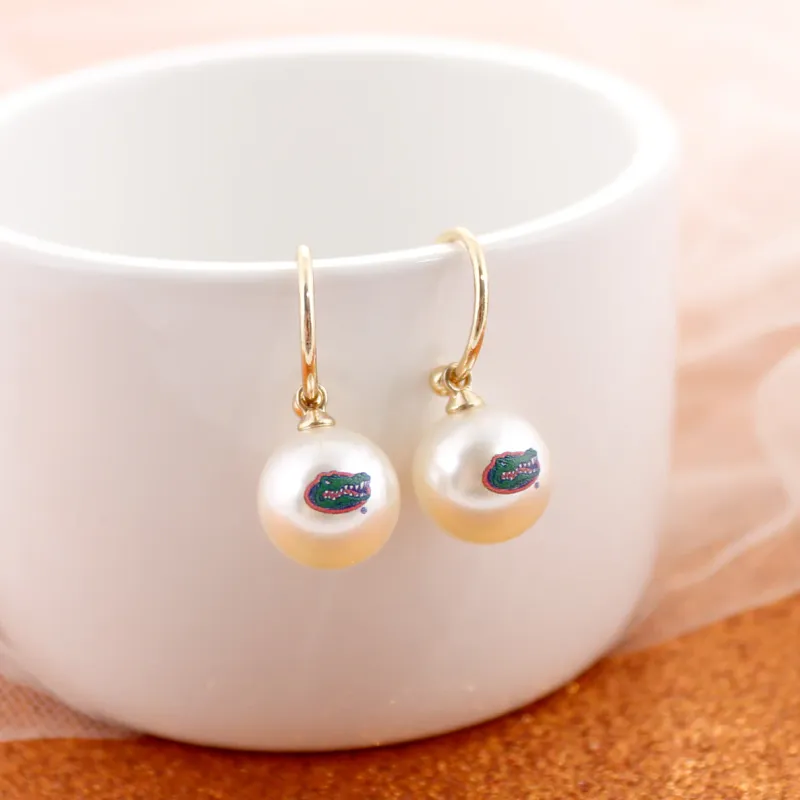 Florida Pearl Logo Hoop Earrings