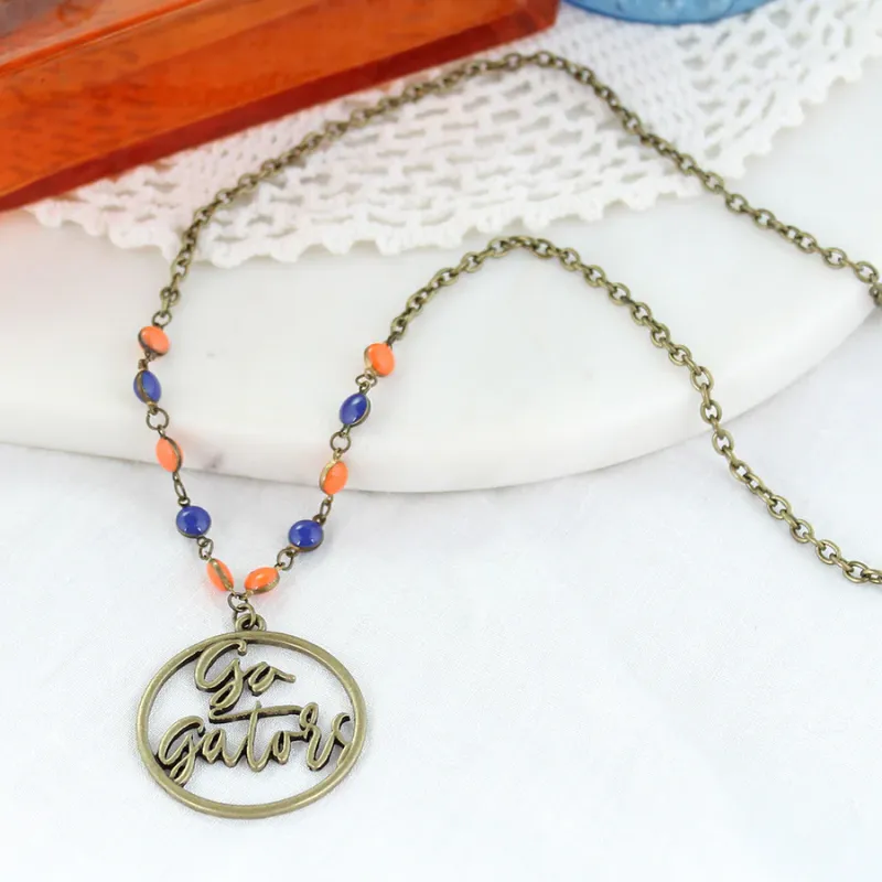 Florida Vintage Style Cutout Slogan Necklace