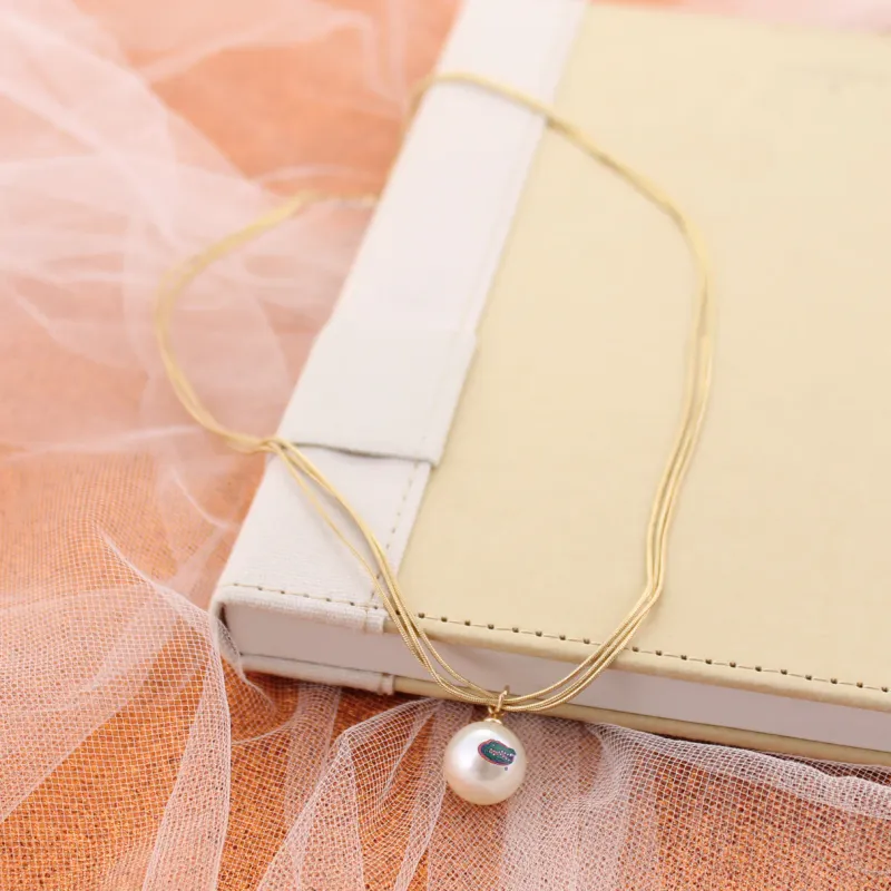 Florida Logo Pearl Stud Earrings