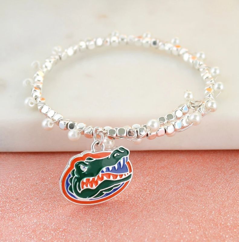 Florida Enamel Logo &amp; Pearl Bracelet