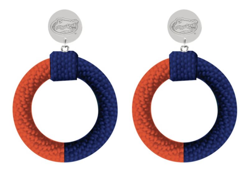 Logo Beaded Hoop Earrings