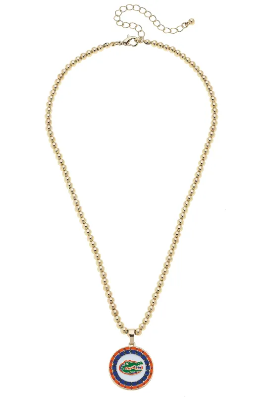 Florida Gators Pave Disc Necklace