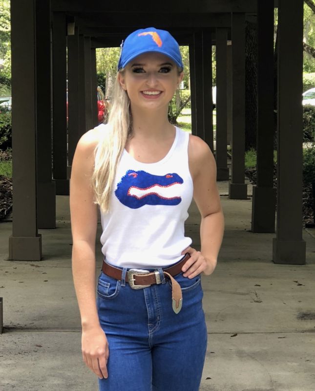 White Crystal Blue Tank Top