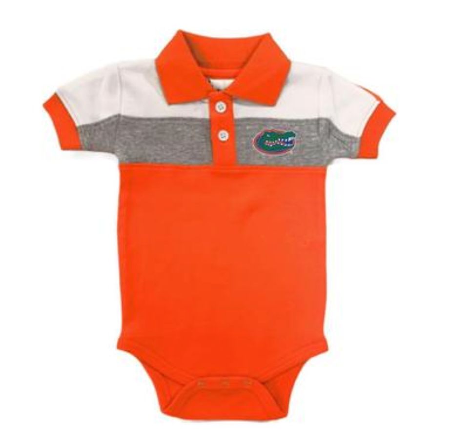 Florida Orange Block Polo Onesie