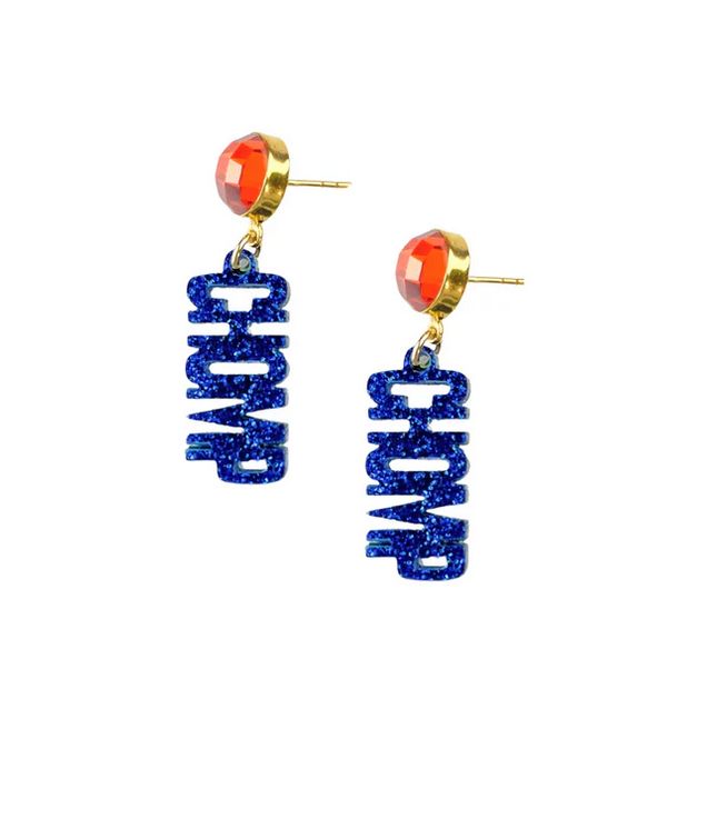 Florida Mini Blue Glitter CHOMP CHOMP Earrings