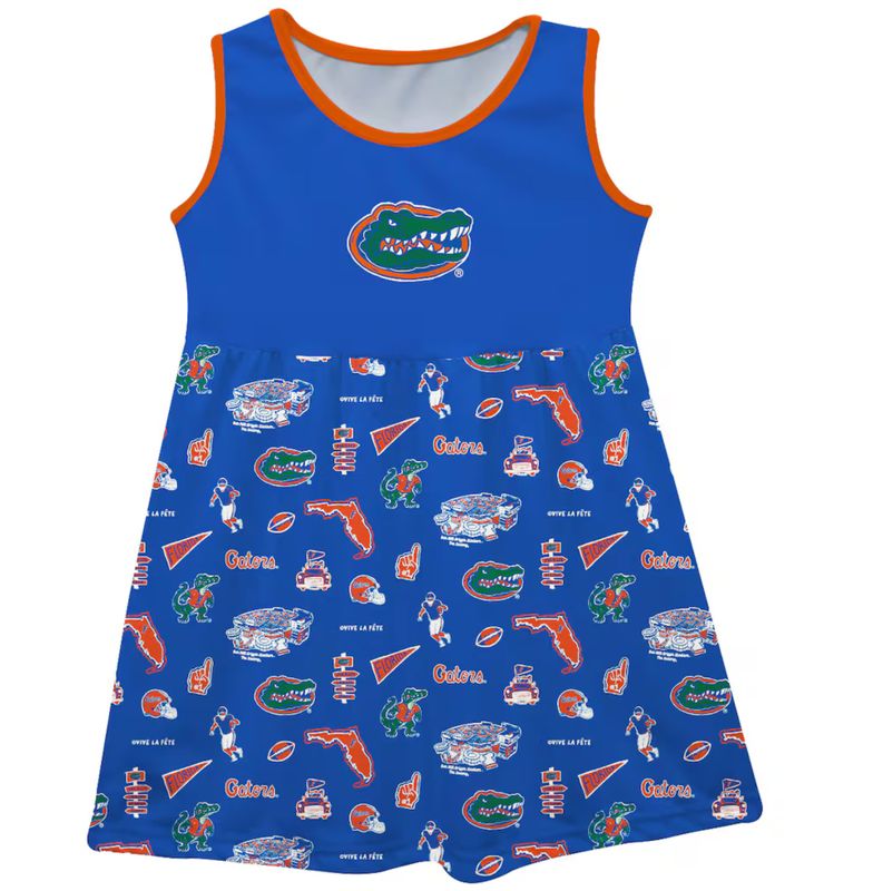 Girls Gator Artwork Tank Dress