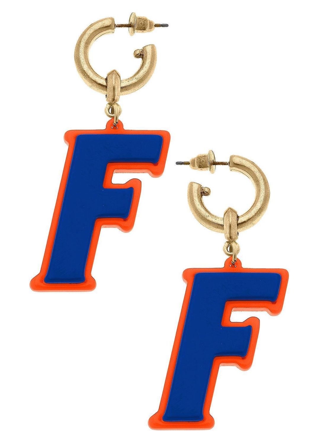 Florida Gators Resin Logo Drop Hoop Earrings