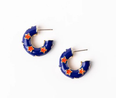 Orange + Blue Justine Small Earrings