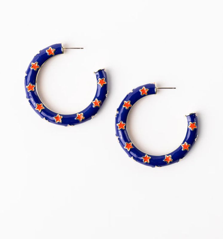 Orange + Blue Justine Earrings