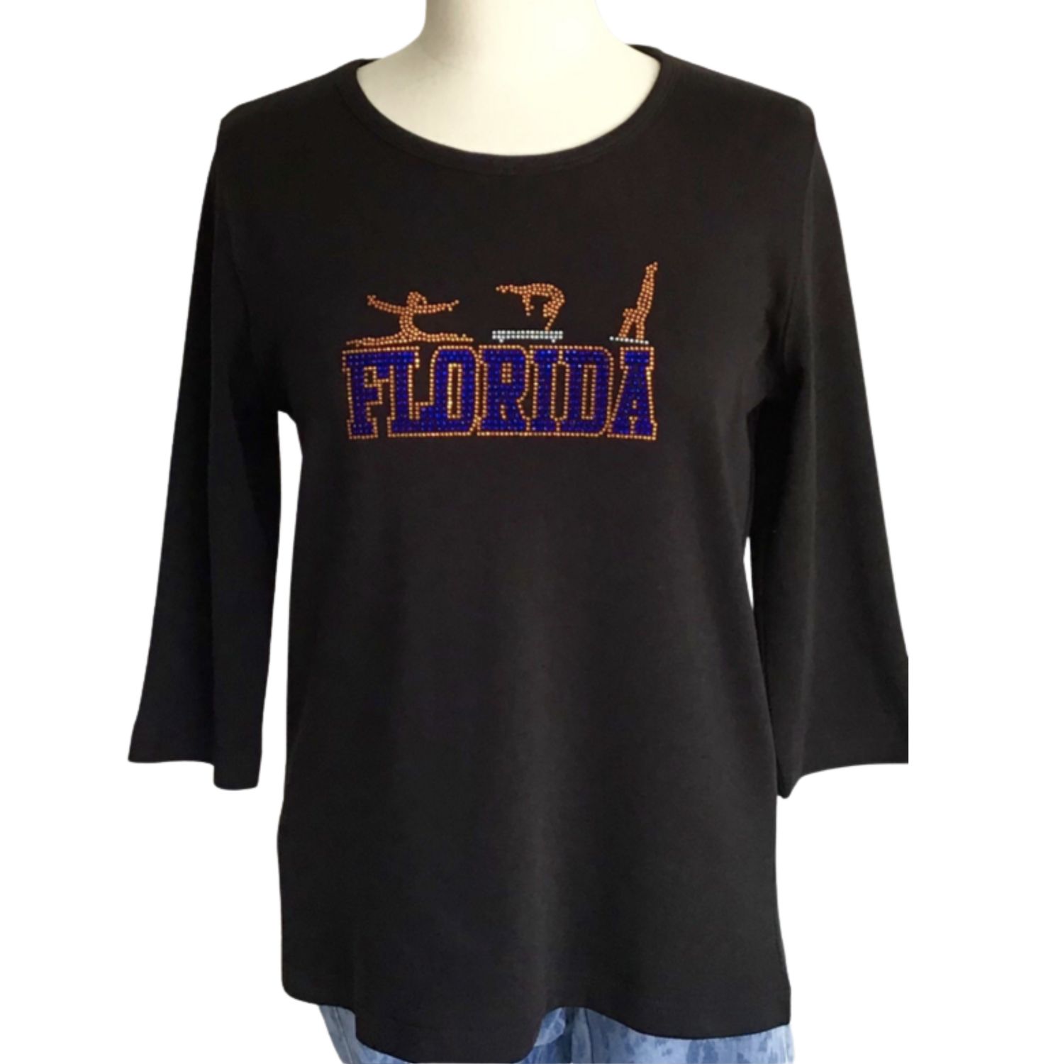 Florida Gymnastics Black Crystal Top