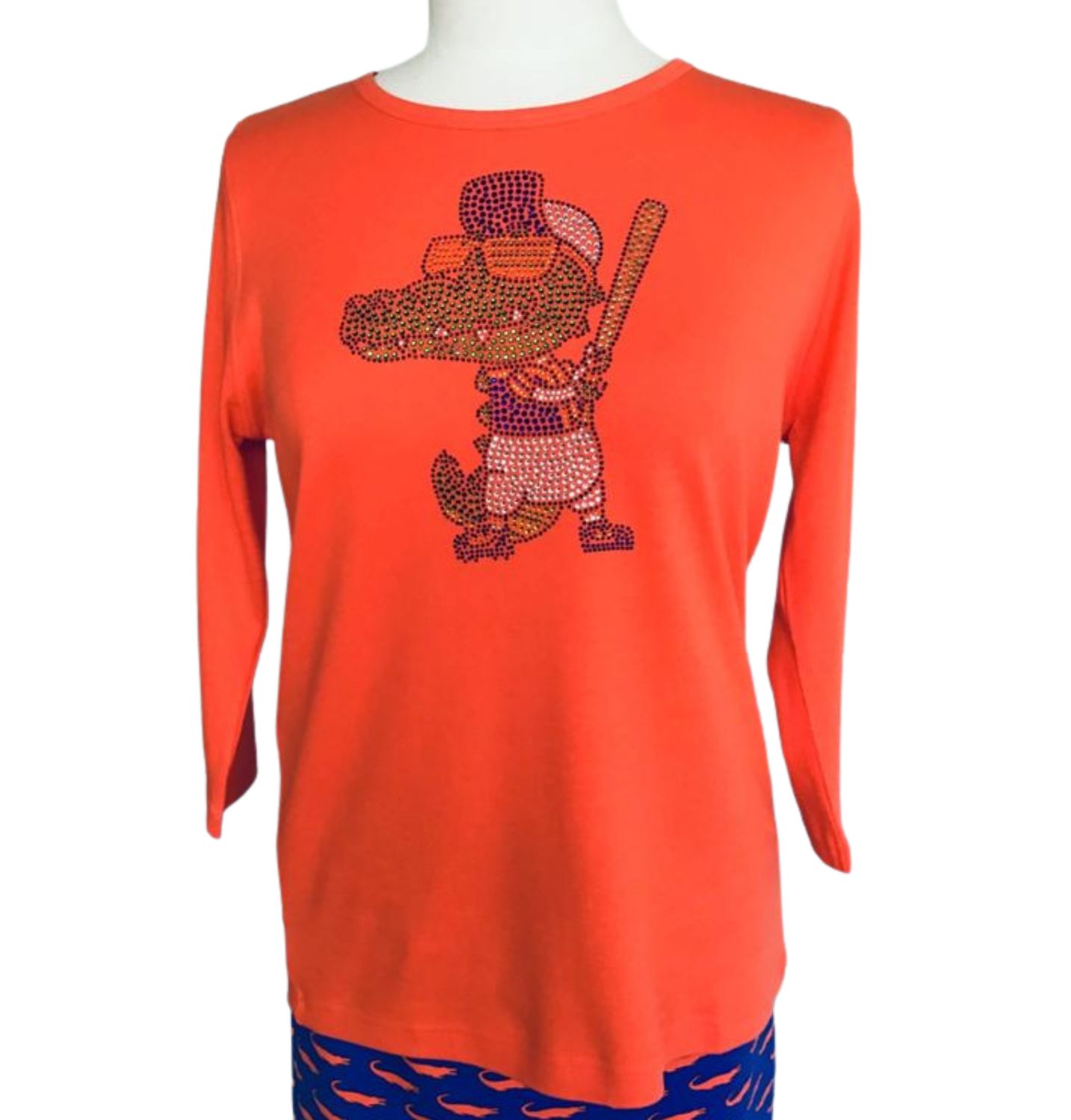 Gator Baseball Crystal Orange Long Sleeve Top
