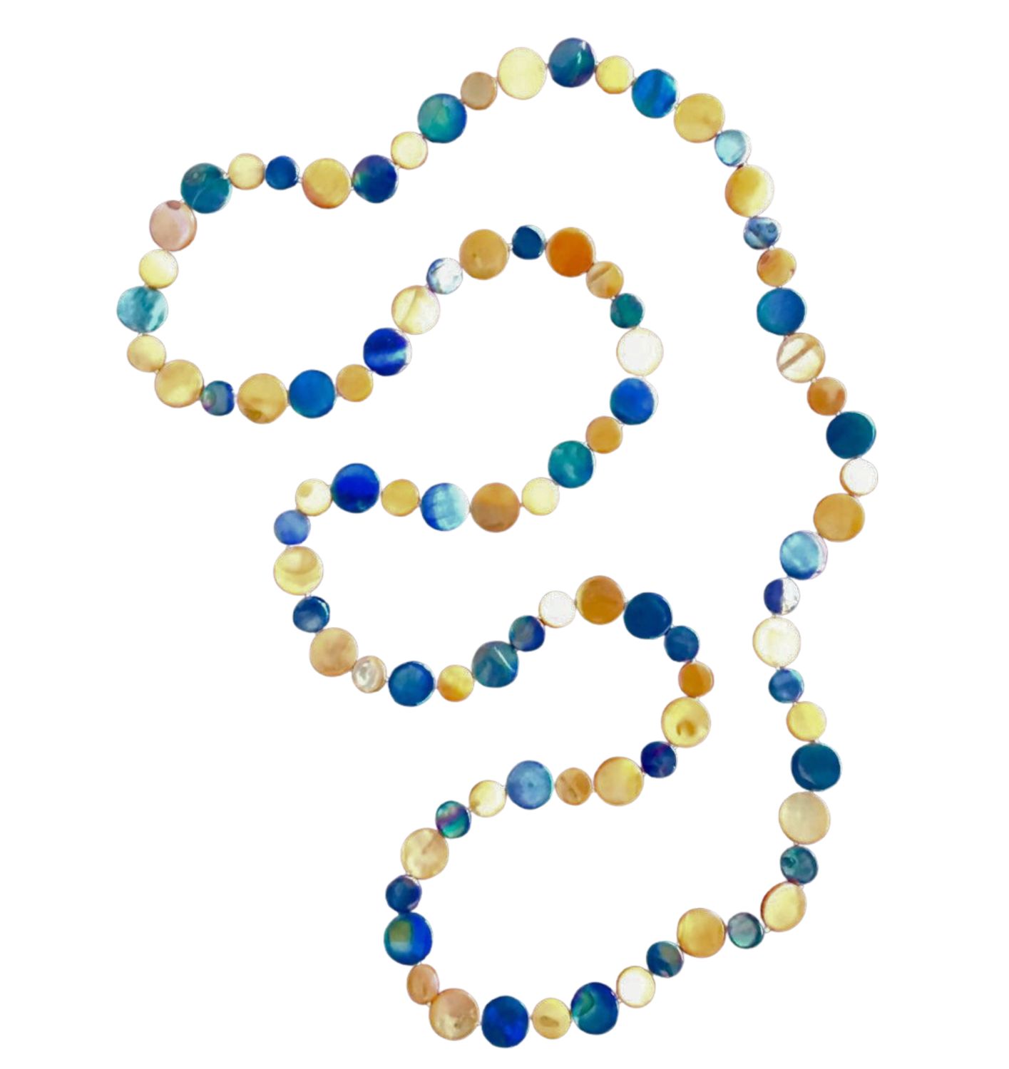 Mother of Pearl Orange &amp; Blue Necklace