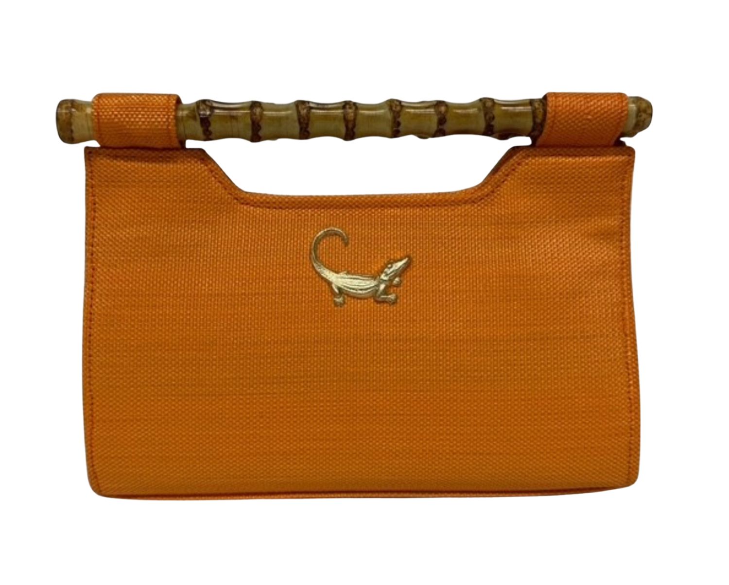 Natural Straw Orange Clutch