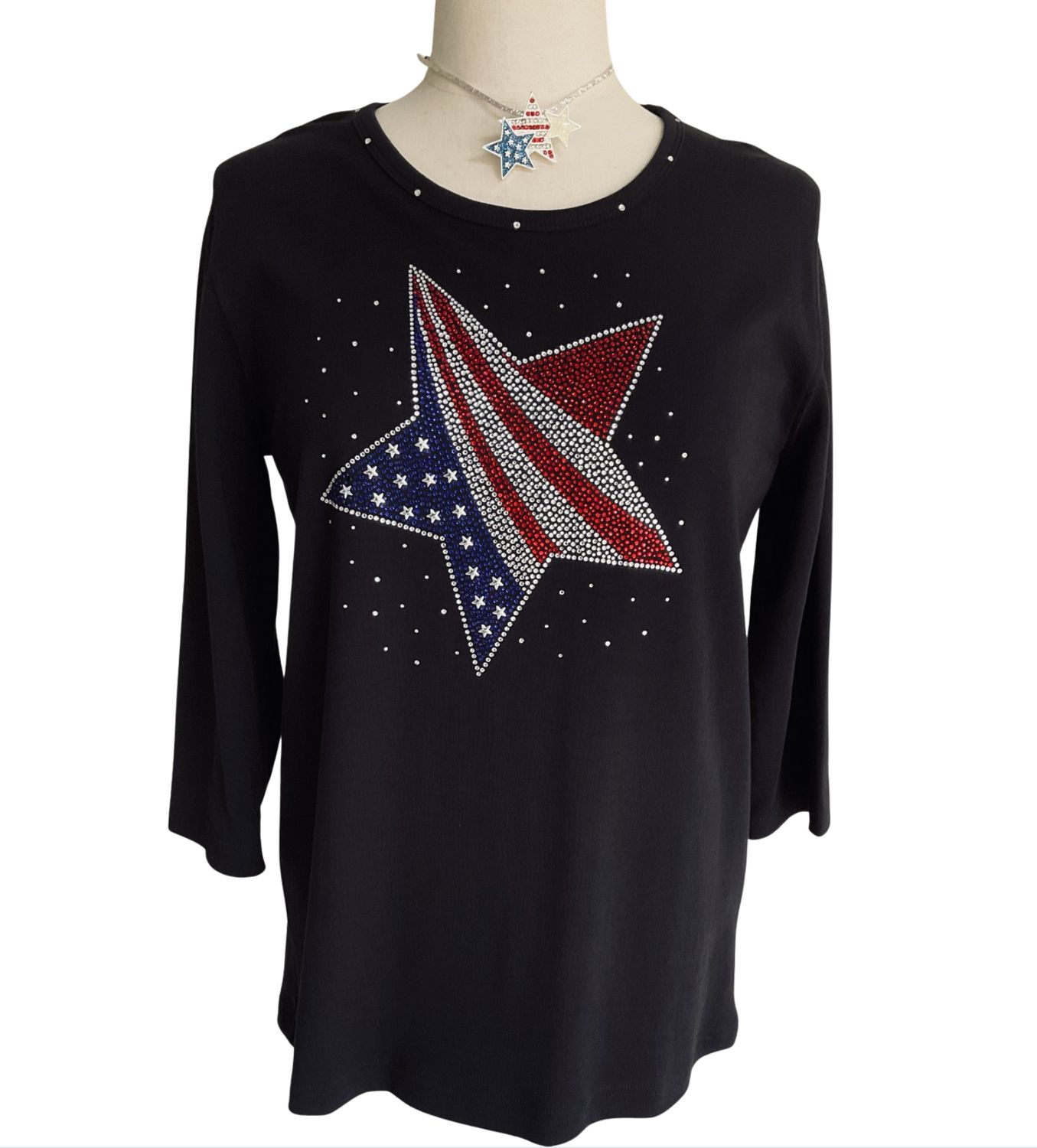 USA 250 Black Crystal Top