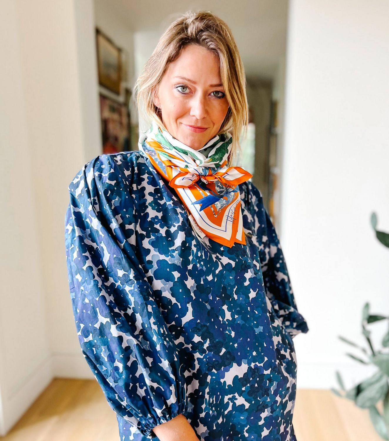 Blue &amp; Orange Alligator Scarf