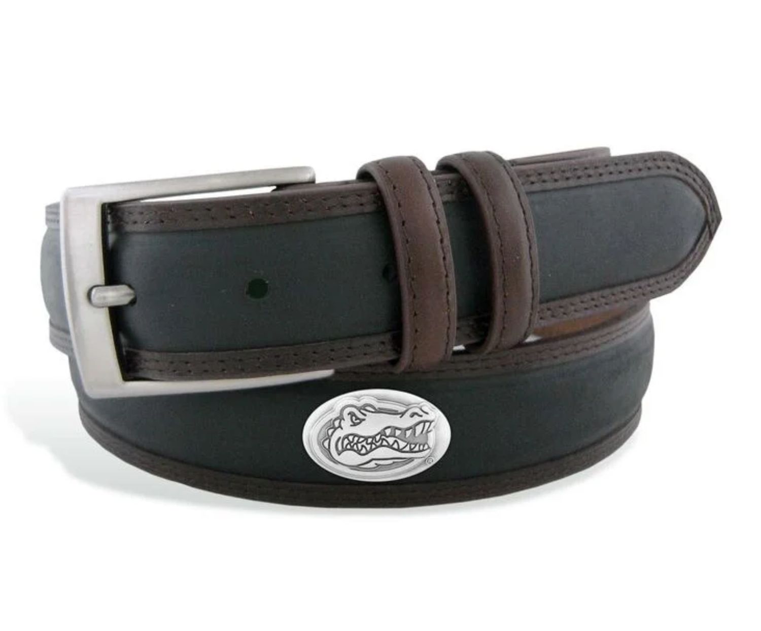 Gators Two Tone Leather Concho Belt