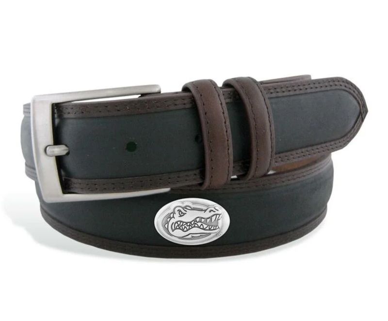 Gators Two Tone Leather Concho Belt