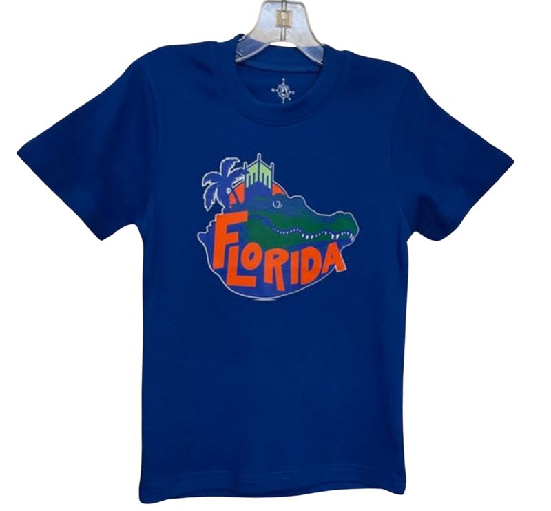 Blue Kids Happy Gator Tee