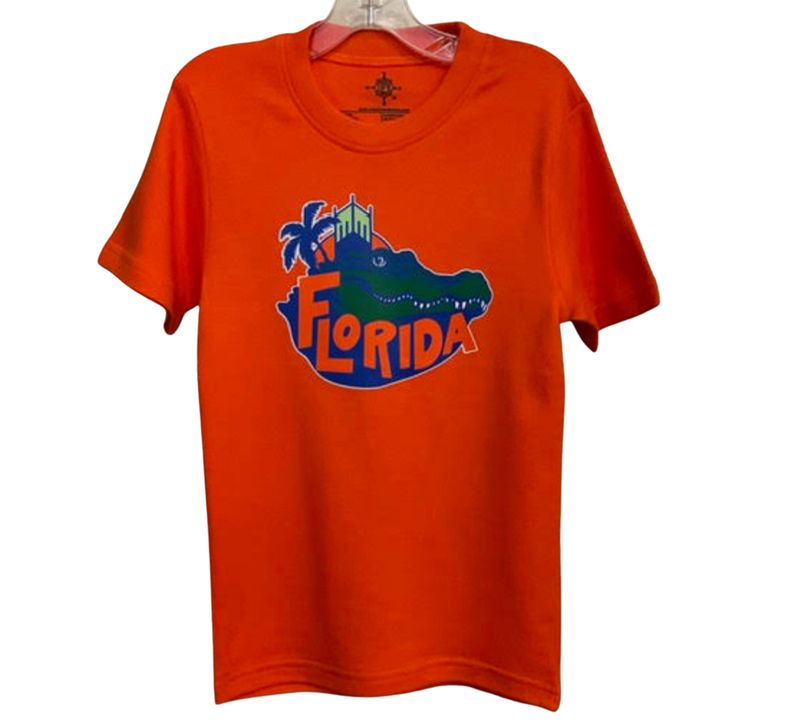 Orange Kids Happy Gator Tee