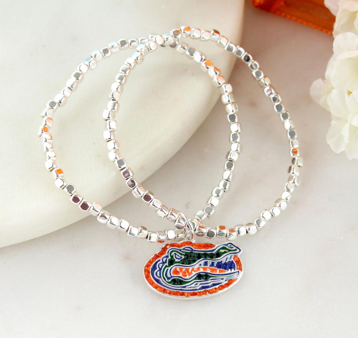 Florida Gator Crystal Logo Stretch Bracelet