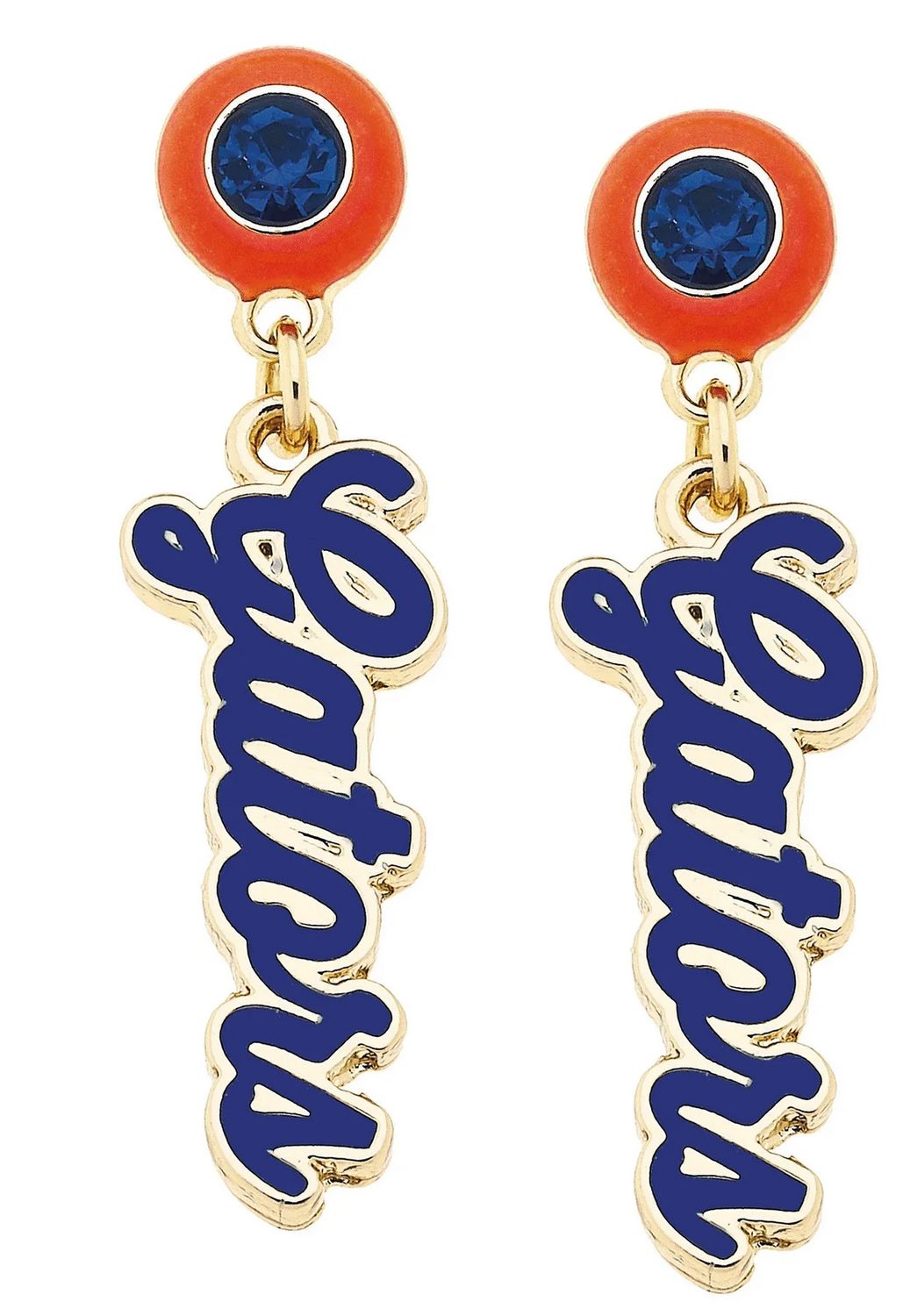 Florida Gators Autograph Enamel Earrings in Blue