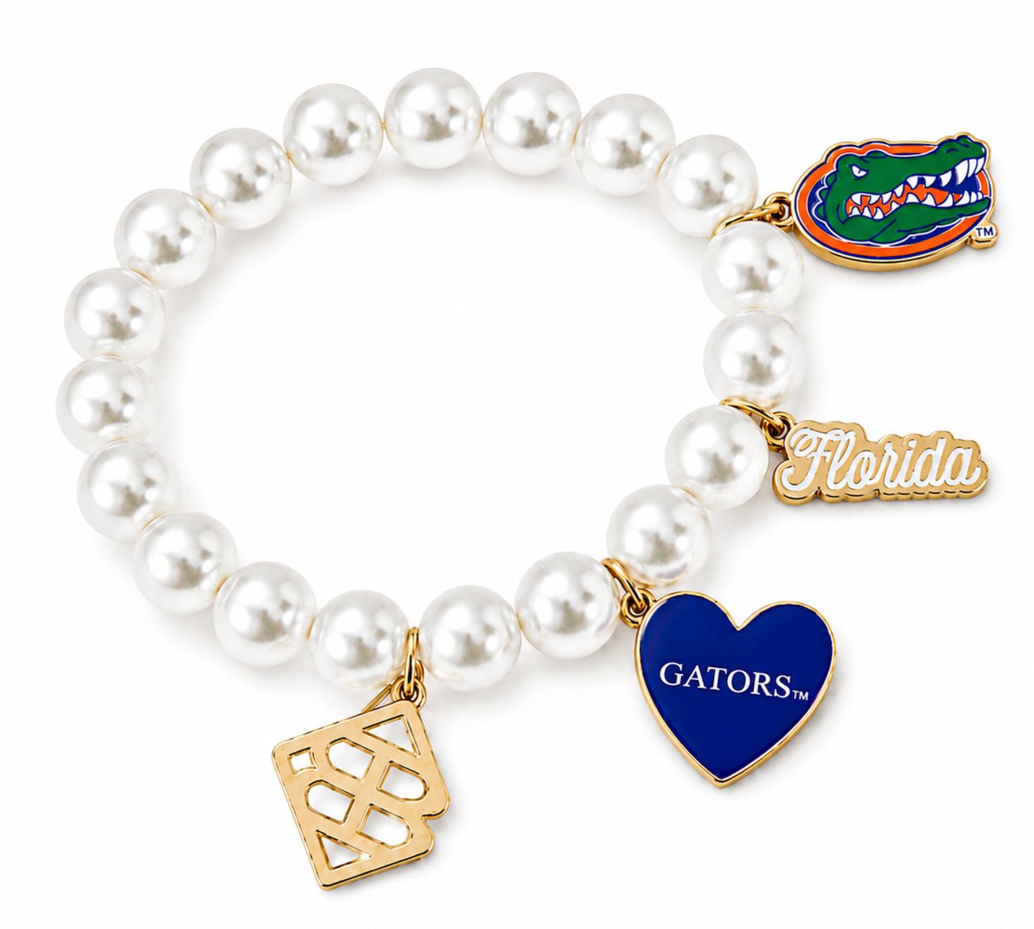 Florida Gators Pearl Charm Bracelet
